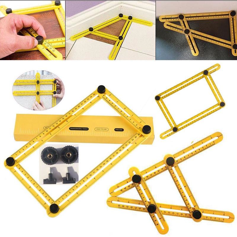 Measuring Template Tool Four-sided Ruler Mechanism Slide - YELLOW